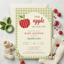 Apfel Unseres Auges Baby Shower Gingham Süß
