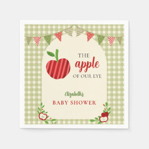 Apfel Unseres Auges Baby Shower Gingham Süß Serviette