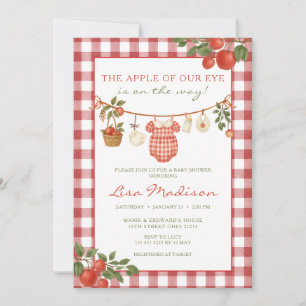 Apfel Unseres Auges Baby Shower Rot Gingham Einladung