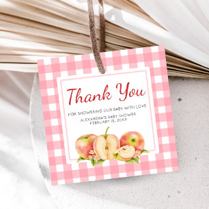 Apfel Unseres Auges Gingham-Baby-Party Geschenkanhänger