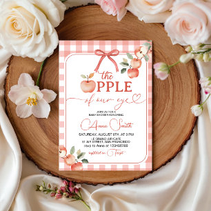 Apfel Unseres Auges Gingham-Baby-Shower-Einladung Einladung