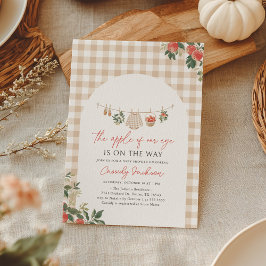 Apfel Unseres Auges Herbst-Gingham-Baby-Party Einladung