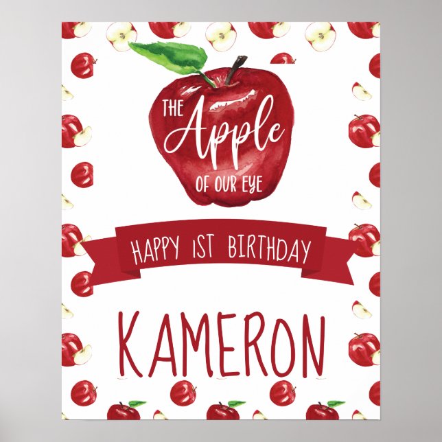 Apfel unseres Auges, jedes alters glückliche Gebur Poster (Vorne)