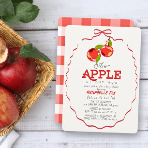Apfel Unseres Auges Mädchen Baby Shower mit Roter  Einladung