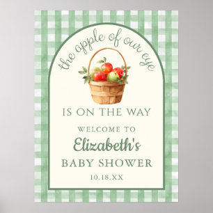 Apfel Unseres Auges Neutrales Babyshower-Willkomme Poster