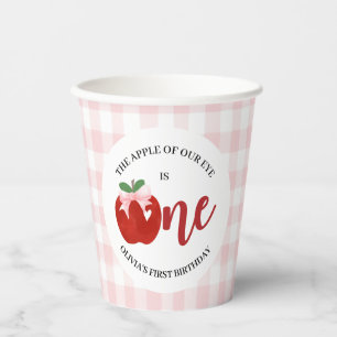 Apfel unseres Auges Pink-Bogen-Geburtstag Pappbecher