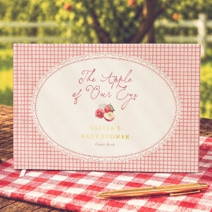 Apfel Unseres Auges Rot Gingham Baby Shower Gästebuch