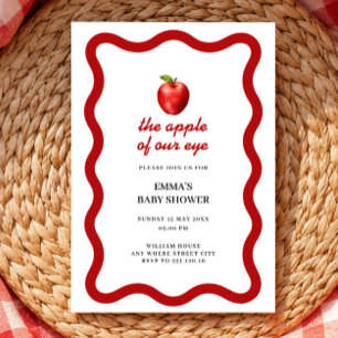 Apfel Unseres Auges Roter Babyshower-Herbst-Script Einladung