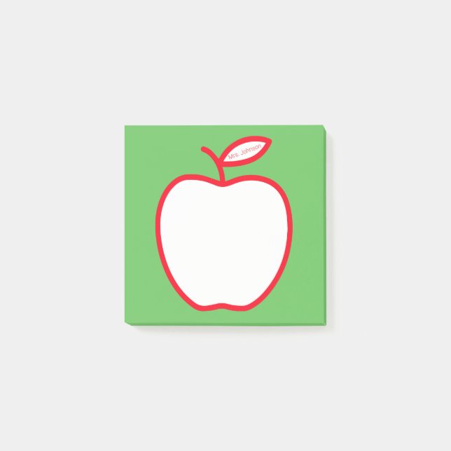 Apfel vom Lehrer Post-it Klebezettel (Vorderseite)