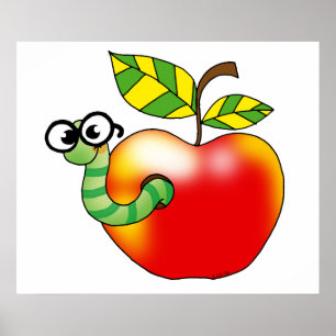 Apfel & Wurm, zurück zur Schule Poster