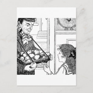 Äpfel zu verkaufen postkarte