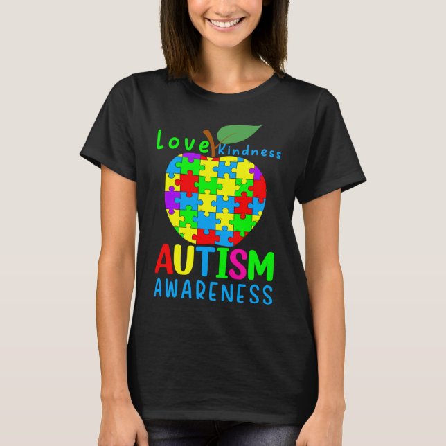 Apfelautismus Puzzle Pieces Awareness T-Shirt (Vorderseite)