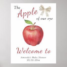 Apfelbäpfel Begrüßung Babydusche Party Poster