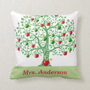 Apfelbaum-personalisiertes Geschenk für Lehrer Kissen