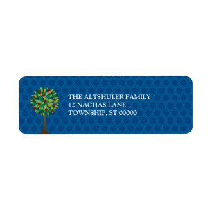 Apfelbaum Rosh Hashanah Rücksendeadresse-Aufklebe
