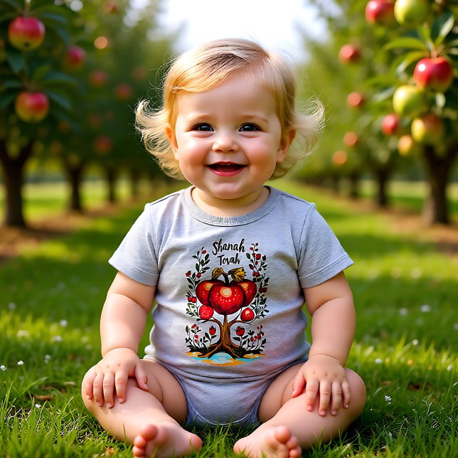 🍎 Apfelbaum - Shanah Tovah Baby Strampler (🍎 Apple tree - Shanah Tovah Baby Bodysuit)