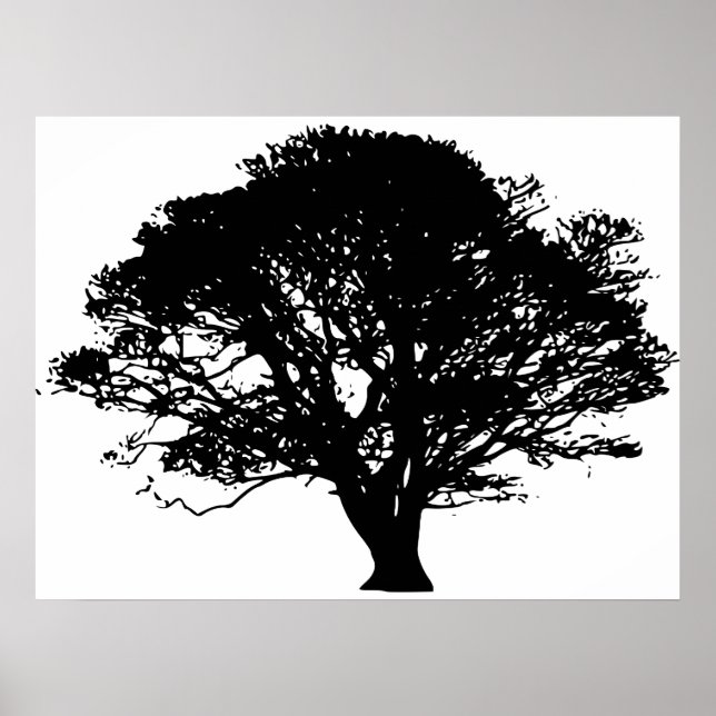Apfelbaum-Silhouette Poster (Vorne)