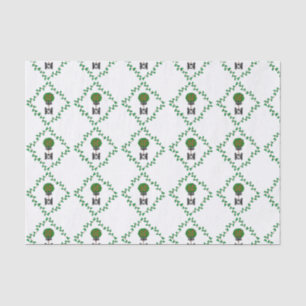 Apfelbaum Topiary Ivy Vine Diamond Rotes Schwarzes Seidenpapier