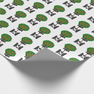 Apfelbaum Topiary Red Black Tissue Paper Geschenkpapier