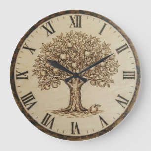 Apfelbaum-Wanduhr Große Wanduhr
