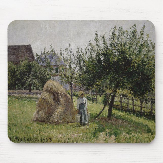 Apfelbäume an Eragny | sonnigem Morgen Mousepad (Vorne)
