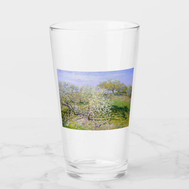 Apfelbäume in Bloom (von Claude Monet) Glas (Vorderseite)
