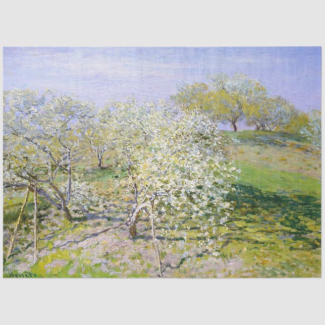 Apfelbäume in Bloom (von Claude Monet) Seidenpapier (Vorderseite)