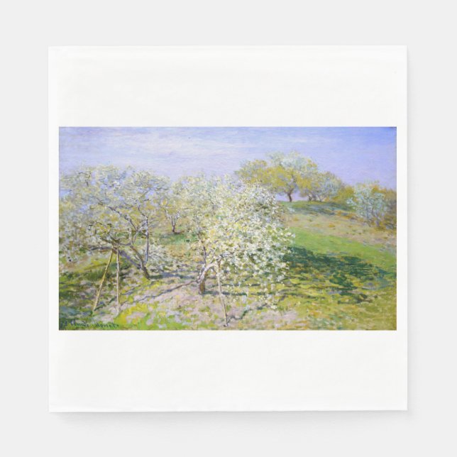 Apfelbäume in Bloom (von Claude Monet) Serviette (Vorderseite)