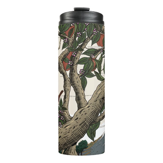 Apfelbaumlandschaft Thermosbecher (Vorderseite)