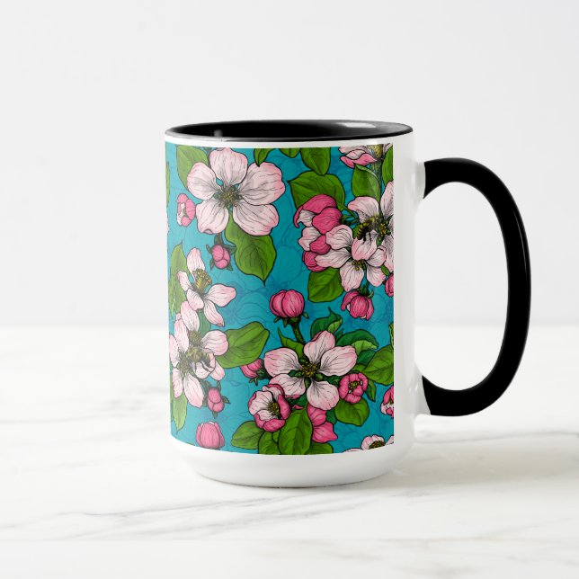 Apfelblüte auf Türkis Tasse (Rechts)