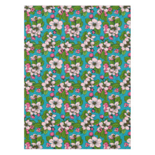 Apfelblüte auf Türkis Tischdecke