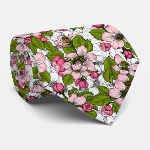 Apfelblüte auf weiß krawatte