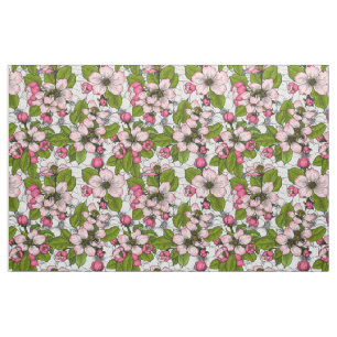 Apfelblüte auf weiß stoff