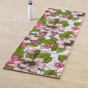 Apfelblüte auf weiß yogamatte