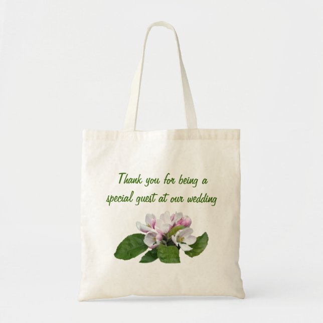 Apfelblüte Gastgeschenk Hochzeit Dank Tasche (Vorne)