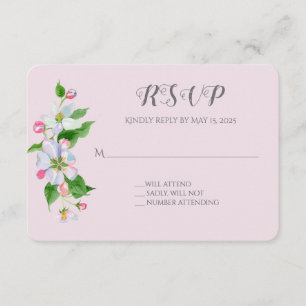 Apfelblüte Hochzeit RSVP auf rosa Begleitkarte