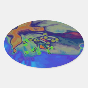 Apfelblüte Ovaler Aufkleber