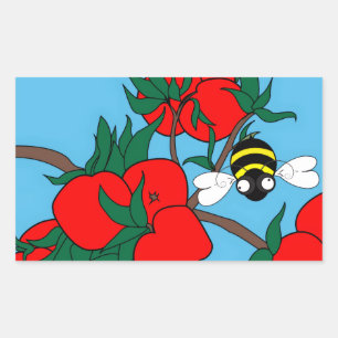 Apfelblüten-Aufkleber Rechteckiger Aufkleber