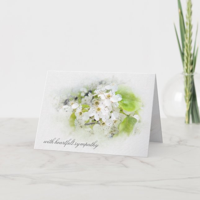 Apfelblüten-Beileid Dankeskarte (Vorderseite)