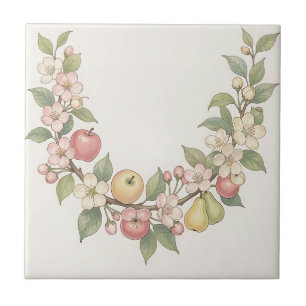 Apfelblüten-Fruchtkranz Botanisch Fliese