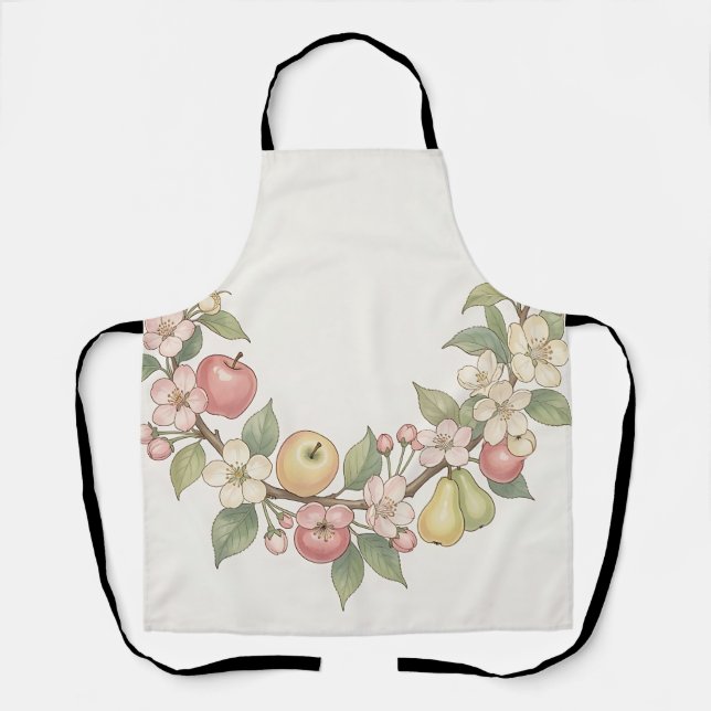 Apfelblüten-Fruchtkranz Botanisch  Schürze (Vorderseite)