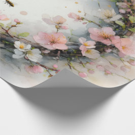 Apfelblüten-Kranz-Aquarell Geschenkpapier