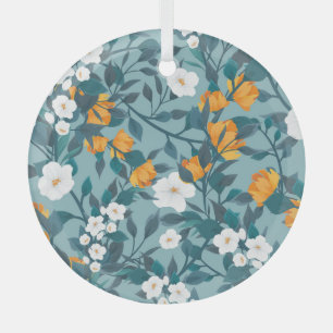 Apfelblüten-Muster: blühendes Muster-Motiv. Ornament Aus Glas