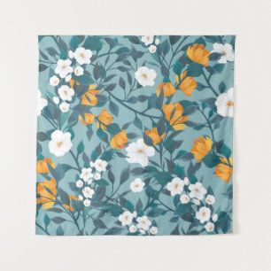 Apfelblüten-Muster: blühendes Muster-Motiv. Wandteppich