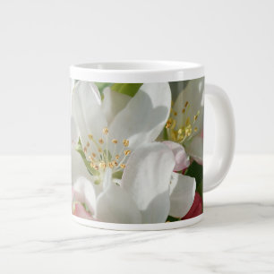 Apfelblüten Rosa und Weiße Blume Jumbo-Tasse