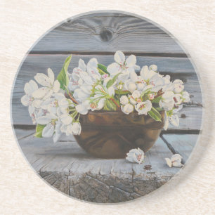 Apfelblüten-Stillleben – Original-Kunstwerk Getränkeuntersetzer