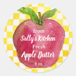 Apfelbutter aus der Küche des Produktetiketts Runder Aufkleber