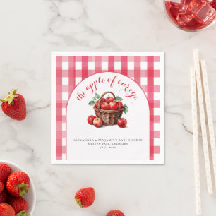 Apfelernte Gingham Rustikales Paar Babyshower Serviette
