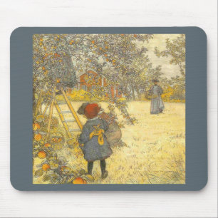 Apfelernte von Carl Larsson Vintage Obstgarten Mousepad
