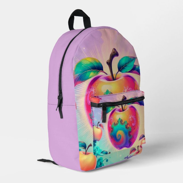 Apfelfrucht Bedruckter Rucksack (Rückseitige Ecke links)